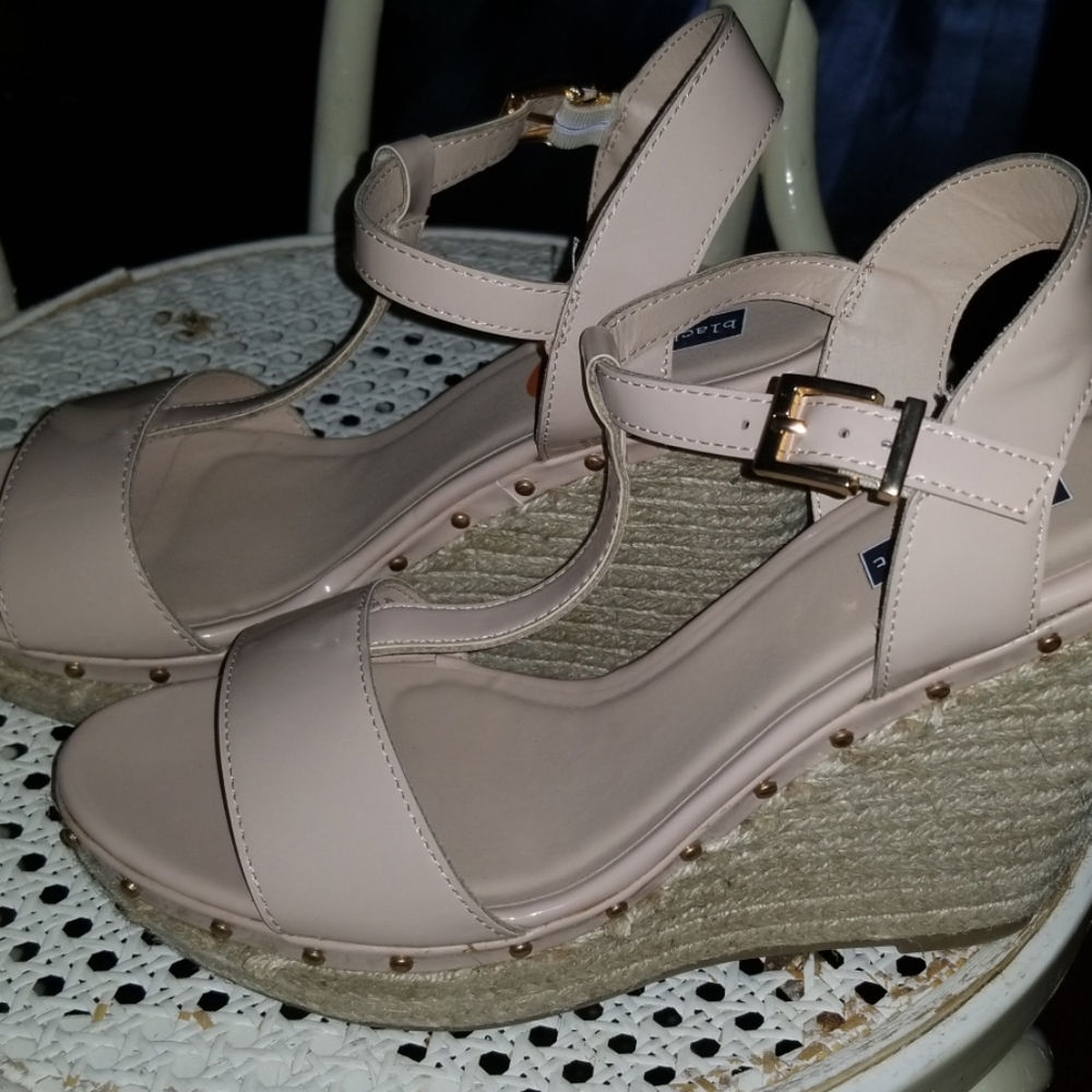 Black Rivet Wedgie Shoes